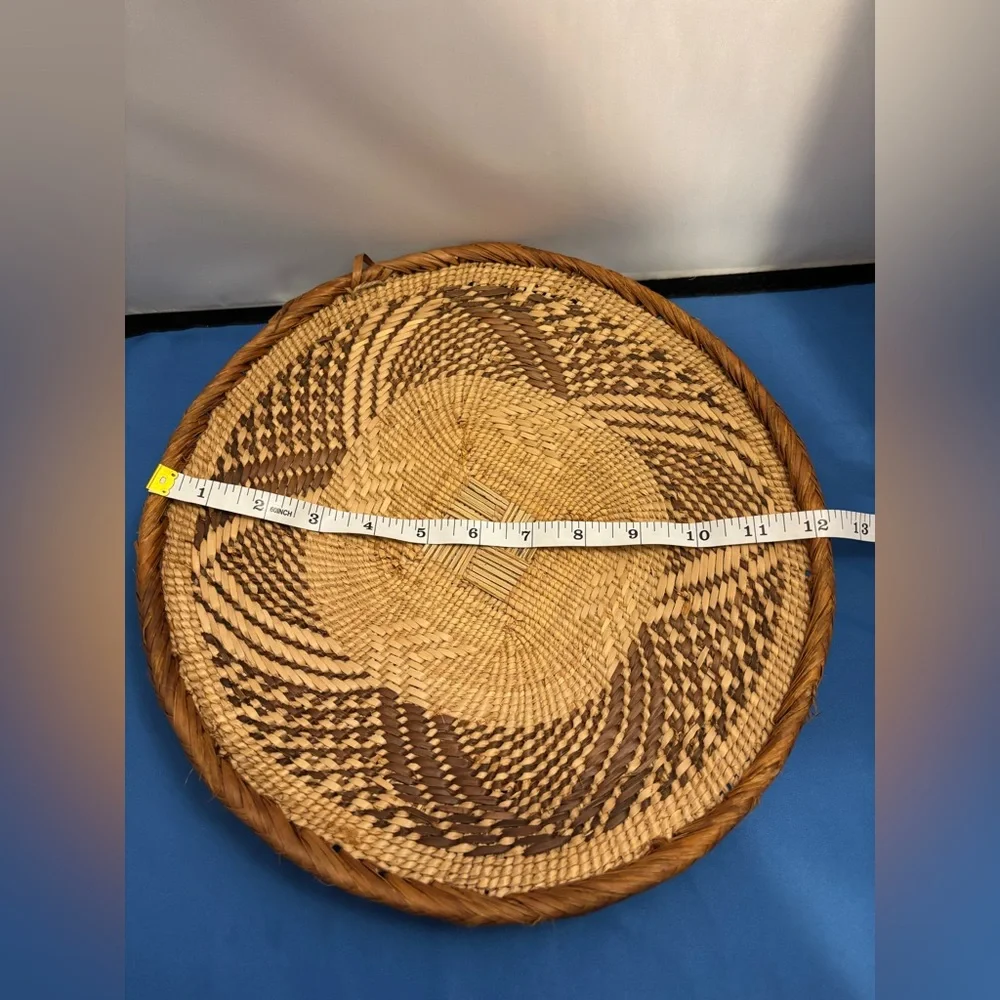 Vintage handwoven Tonga basket. Made with natural materials. Home decor.